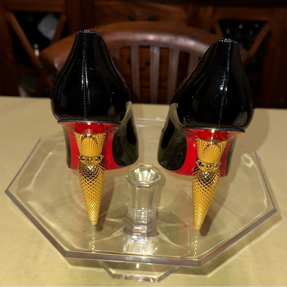 Christian Louboutin Lipchick Pump Black Patent Leather 100MM 38.5 - Picture 10 of 17